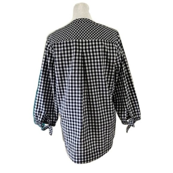 Vineyard Vines Mixed Gingham Tie Sleeve Blouse Size Small - Picture 6 of 9